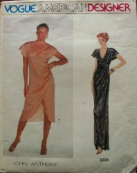 2223  VOGUE J ANTHONY DRAPED BUTTTERFLY WING DRESS LENGTHS 1970S PATTERN 12